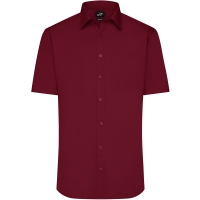 Men's Shirt Shortsleeve Poplin - Wine