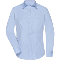Ladies' Shirt Longsleeve Herringbone - Light blue