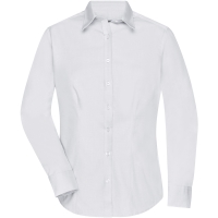 Ladies' Shirt Longsleeve Herringbone - White