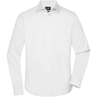 Men's Shirt Longsleeve Heringbone - White