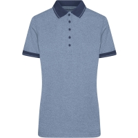 Ladies' Heather Polo - Blue melange/navy