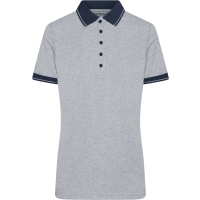 Ladies' Heather Polo - Grey heather/navy