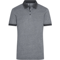 Men's Heather Polo - Black melange/black