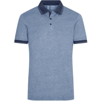 Men's Heather Polo - Blue melange/navy