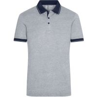 Men's Heather Polo - Grey heather/navy