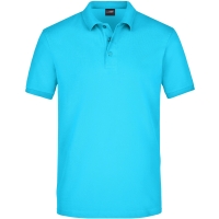 Men's Elastic Polo Piqué - Turquoise