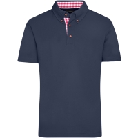 Men's Traditional Polo - Navy/red white