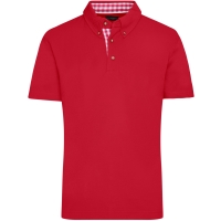 Men's Traditional Polo - Red/red white