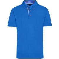 Men's Traditional Polo - Royal/royal white