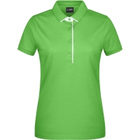 Ladies' Polo Single Stripe - Lime green/white