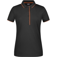 Ladies' Polo Stripe - Black/orange