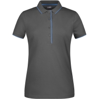 Ladies' Polo Stripe - Graphite/aqua