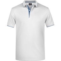 Men's Polo Stripe - White/navy