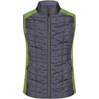 Ladies' Knitted Hybrid Vest - Kiwi melange/anthracite melange