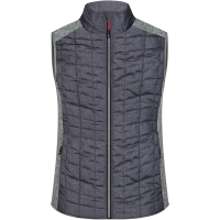 Ladies' Knitted Hybrid Vest - Light melange/anthracite melange