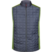 Men's Knitted Hybrid Vest - Kiwi melange/anthracite melange