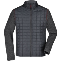 Men's Knitted Hybrid Jacket - Grey melange/anthracite melange