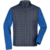 Men's Knitted Hybrid Jacket - Royal melange/anthracite melange