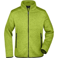 Men's Knitted Fleece Jacket - Kiwi melange/royal