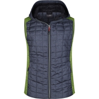 Ladies' Knitted Hybrid Vest - Kiwi melange/anthracite melange