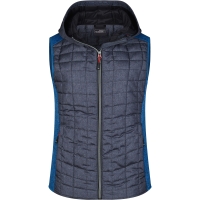 Ladies' Knitted Hybrid Vest - Royal melange/anthracite melange