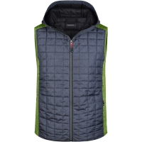 Men's Knitted Hybrid Vest - Kiwi melange/anthracite melange