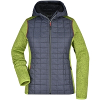 Ladies' Knitted Hybrid Jacket - Kiwi melange/anthracite melange