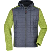 Men's Knitted Hybrid Jacket - Kiwi melange/anthracite melange