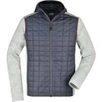 Men's Knitted Hybrid Jacket - Light melange/anthracite melange