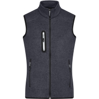 Men's Knitted Fleece Vest - Dark grey melange/silver
