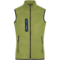 Men's Knitted Fleece Vest - Kiwi melange/royal