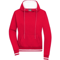 Ladies' Club Hoody - Red/white