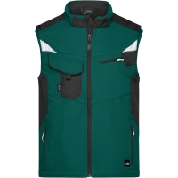 Workwear Softshell Vest - STRONG - - Dark green/black