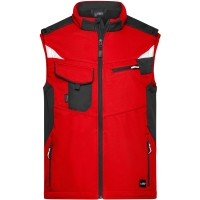 Workwear Softshell Vest - STRONG - - Red/black