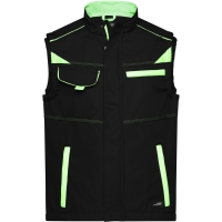 Workwear Softshell Vest - COLOR - - Black/lime green