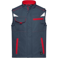 Workwear Softshell Vest - COLOR - - Carbon/red