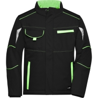 Workwear Softshell Padded Jacket - COLOR - - Black/lime green