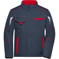 Workwear Softshell Padded Jacket - COLOR - - Carbon/red