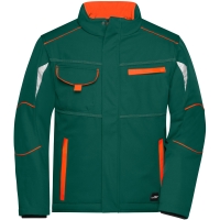 Workwear Softshell Padded Jacket - COLOR - - Dark green/orange