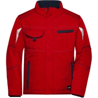 Workwear Softshell Padded Jacket - COLOR - - Red/navy