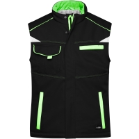 Workwear Softshell Padded Vest - COLOR - - Black/lime green