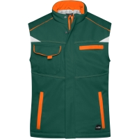 Workwear Softshell Padded Vest - COLOR - - Dark green/orange