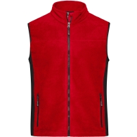 Men's Workwear Fleece Vest - STRONG - - Red/black