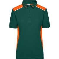 Ladies' Workwear Polo - COLOR - - Dark green/orange