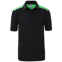 Men's Workwear Polo - COLOR - - Black/lime green