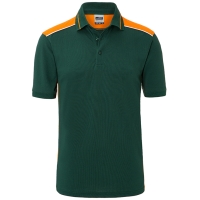 Men's Workwear Polo - COLOR - - Dark green/orange