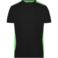 Men's Workwear T-Shirt - COLOR - - Black/lime green