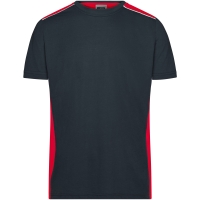 Men's Workwear T-Shirt - COLOR - - Carbon/red