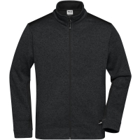 Men's Knitted Workwear Fleece Jacket - STRONG - - Black/black