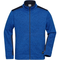 Men's Knitted Workwear Fleece Jacket - STRONG - - Royal melange/navy